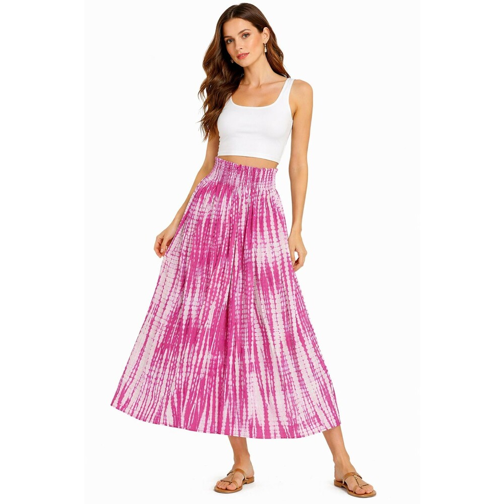 Natalie Martin Bella Maxi Skirt Tie Dye Pink Cream One Size